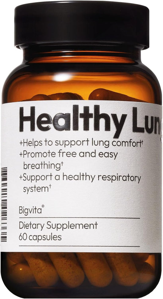 BIGVITA Lung Health Supplement - Vegan, Gluten Free Lung Support for Detox & Immune Health - 60 Capsules