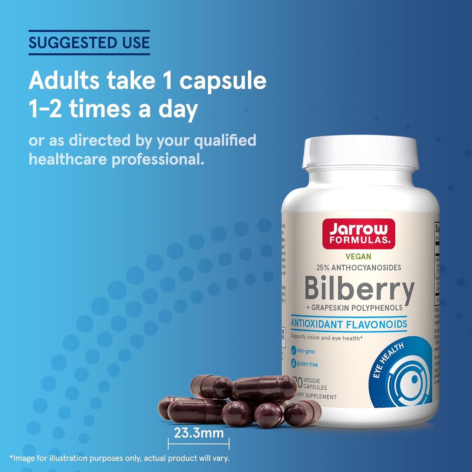 Bilberry and Grapeskin Polyphenols Capsules for Eye Health, 60 Count