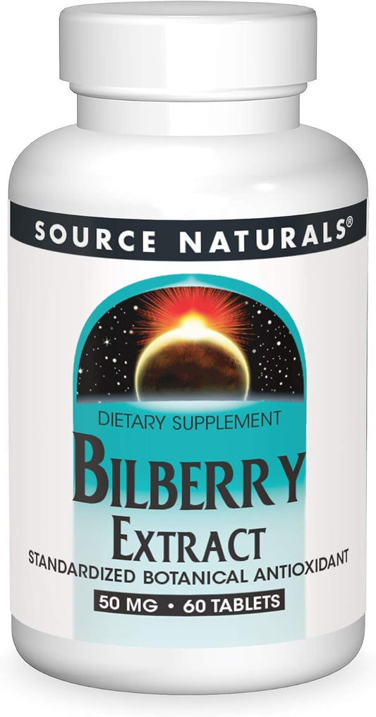 Bilberry Extract 50mg Tablets - Antioxidant Support - 60 Count