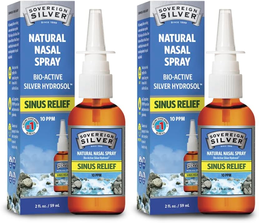 Bio-Active Colloidal Silver Hydrosol Nasal Spray for Immune Support - 10ppm - 2oz (Pack of 2)