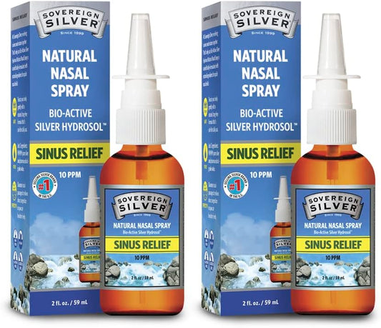 Bio-Active Colloidal Silver Hydrosol Nasal Spray for Immune Support - 10ppm - 2oz (Pack of 2)