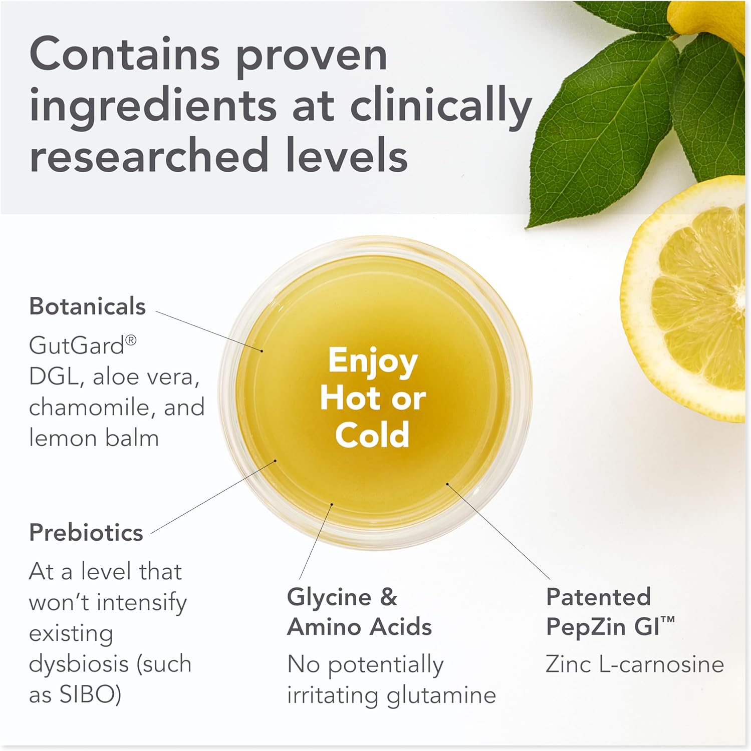 Bio-Botanical Research Biocidin Gut Health Drink Mix - GI InnerCalm - Support Digestive Health, GI Detox and a Healthy Mood & Relaxation - Restorative Formula with Glycine - 30 Stick Packs