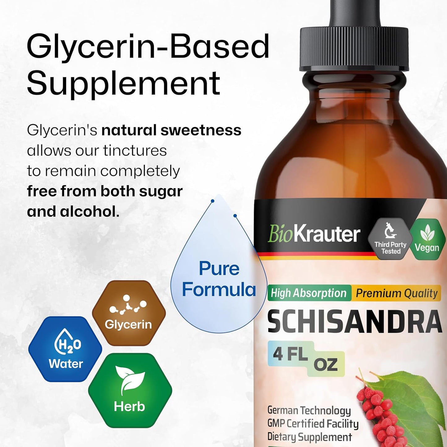 BIO KRAUTER Bacopa and Schisandra Tincture Bundle - 4 Fl. Oz. Each