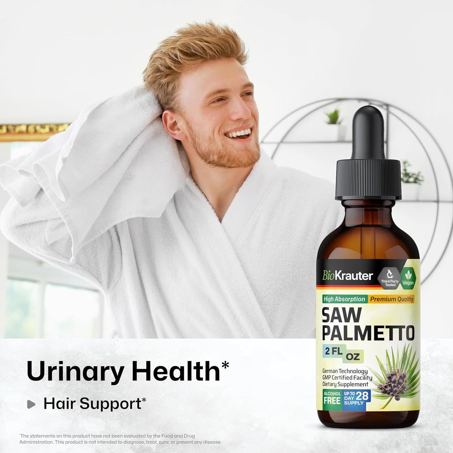 BIO KRAUTER Stinging Nettle Capsules & Saw Palmetto Tincture Combo Pack - Herbal Supplements for Wellness