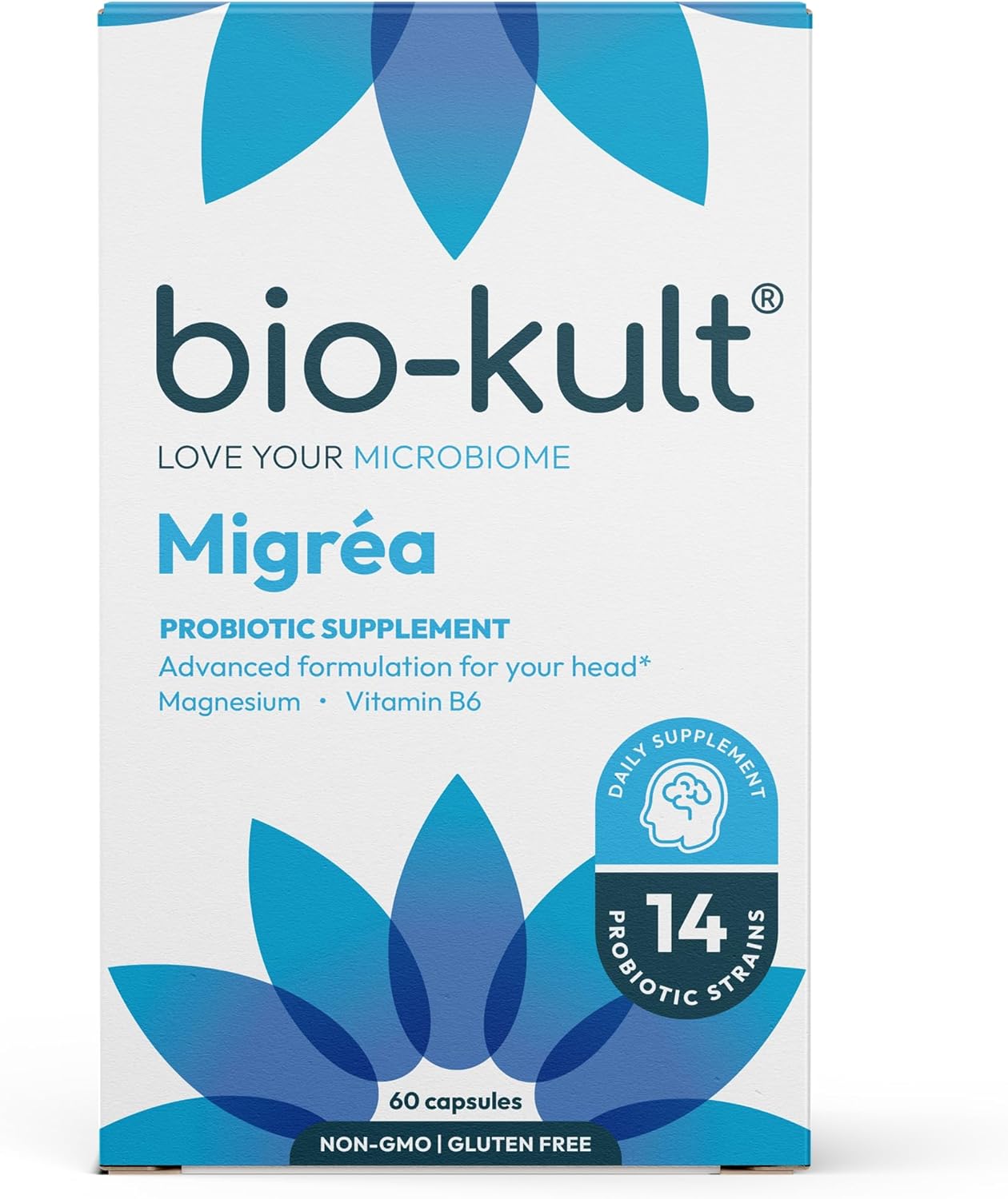 Bio-Kult Migréa Probiotic Capsules with Magnesium & Vitamin B6 - 60 Count, Advanced Multi-Strain Formula