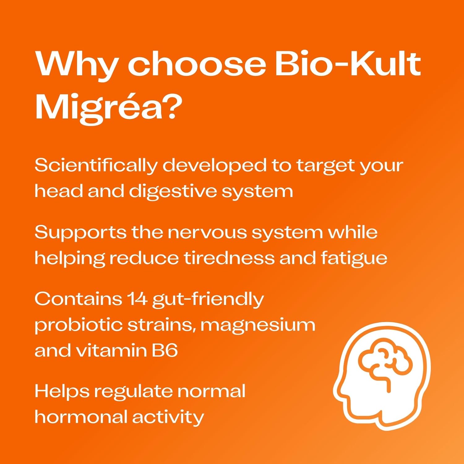 Bio-Kult Migréa Probiotic Capsules with Magnesium & Vitamin B6 - 60 Count, Advanced Multi-Strain Formula