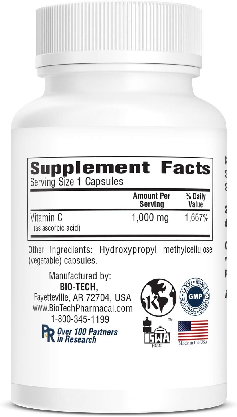 Bio-Tech Pharmacal C-1000 Vitamin C Supplement - 250 Vegetable Capsules