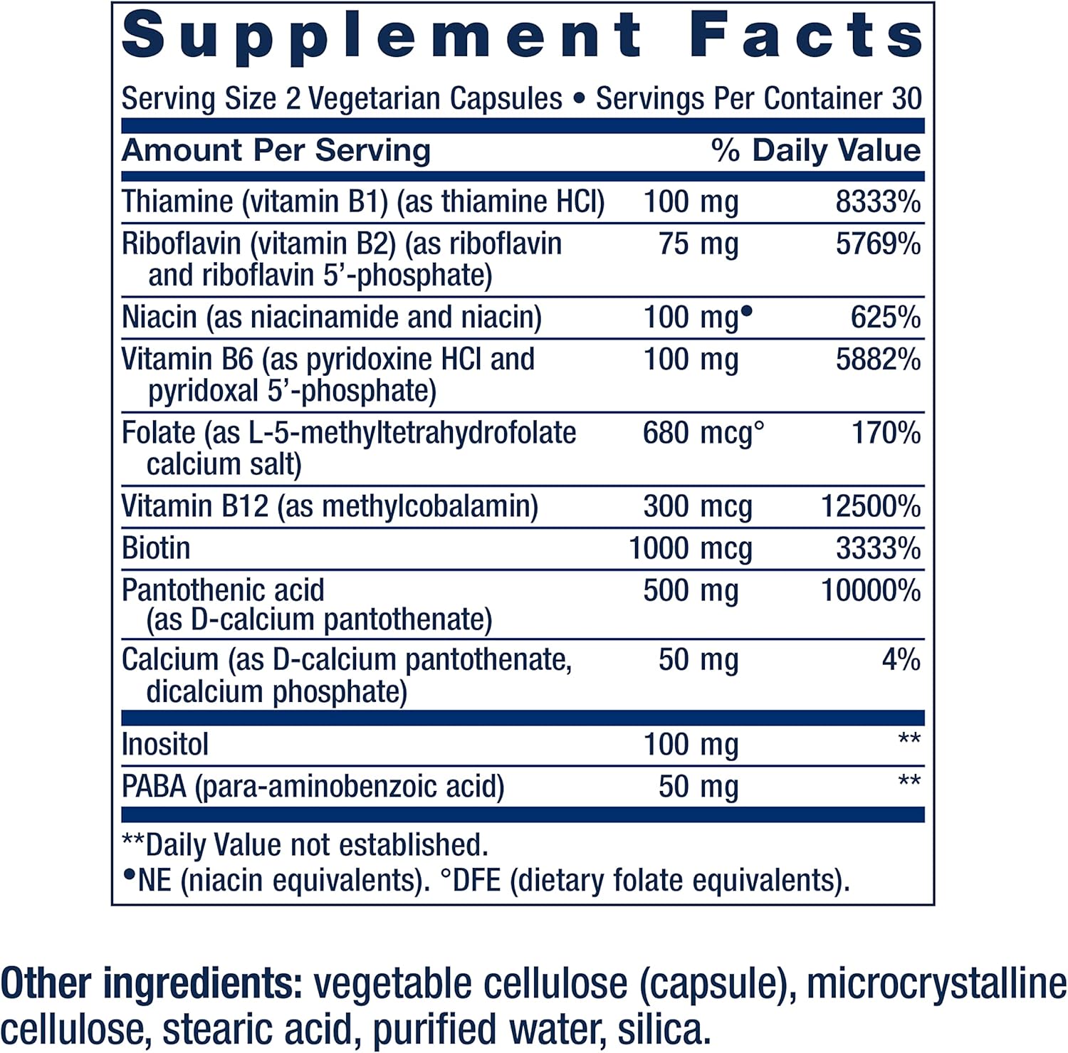 Bioactive Complete B-Complex: Heart, Brain, Nerve Support, Energy Metabolism, 60 Capsules