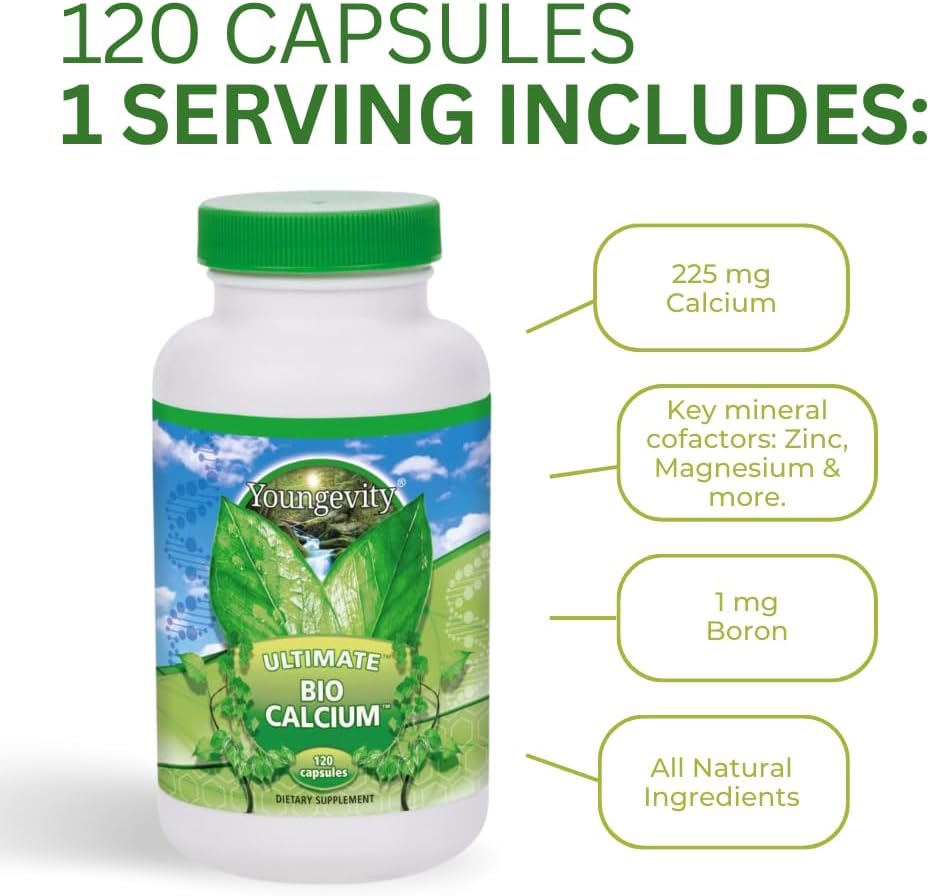 Bioavailable Chelated Calcium with Magnesium, Zinc, Copper, Potassium, Boron - Bone Support Supplement - 120 Capsules