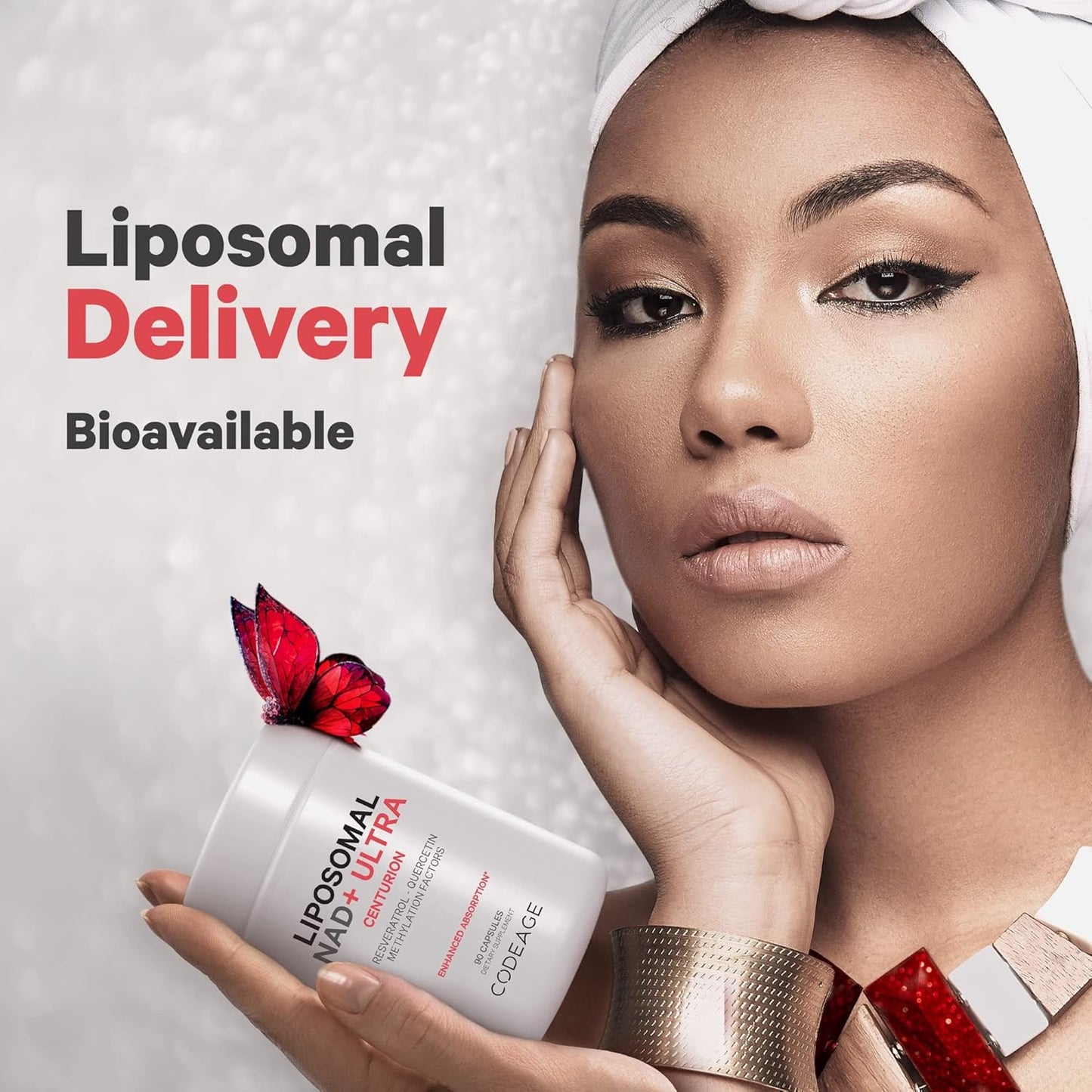 Bioavailable Liposomal NAD+ with Resveratrol & Vitamin B - Energy & Aging Support - NAD Supplement with Quercetin, Betaine, Riboflavin - 90 Capsules