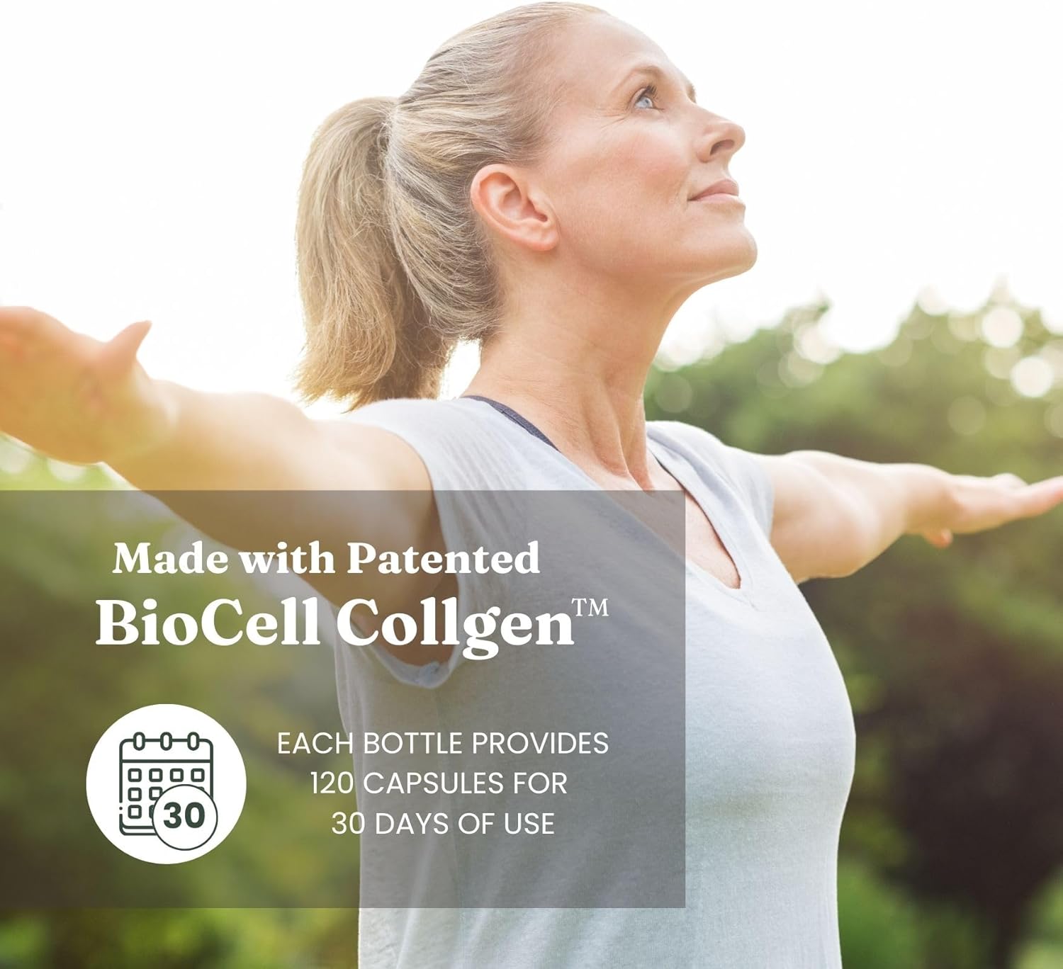 BioCell Collagen Capsules 500mg - 120 Veg Caps | Type II Collagen, Hyaluronic Acid, Chondroitin | Reduce Wrinkles, Support Joints