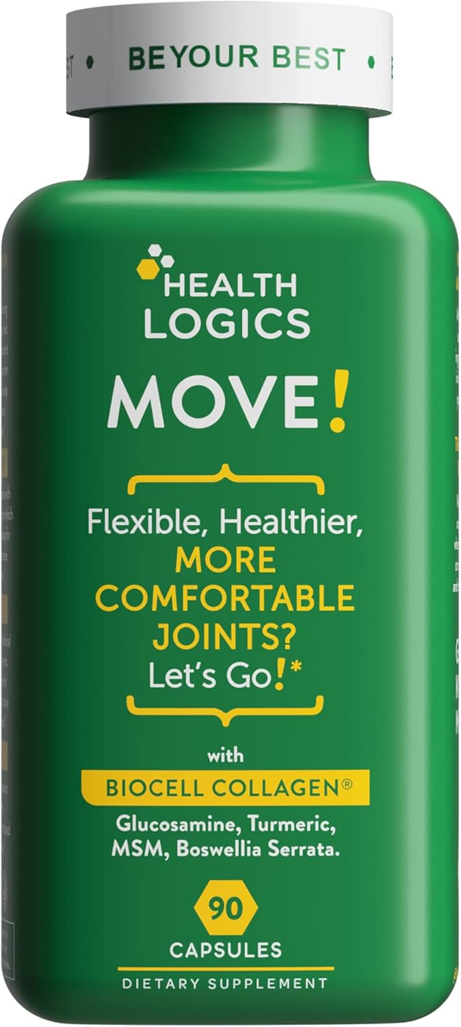 BioCell Collagen, Glucosamine, MSM, Vitamin C, Turmeric & Boswellia Serrata Joint Support Supplement | 90 Capsules | Non-GMO | Promotes Joint Comfort & Mobility
