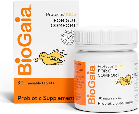 BioGaia Protectis Kids Probiotic - Supports Digestive Health & Regularity for Ages 3+ - Allergen-Free with 30 Years of Research - 30 Day Supply