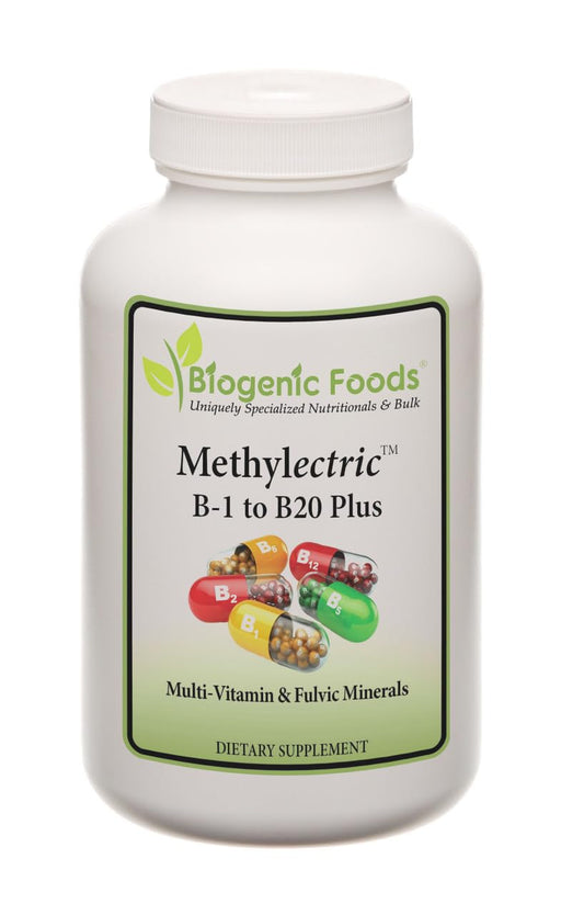Biogenic Foods Methylated B-50 Complex with Fulvic Minerals - Veggie Capsules for Multi-Vitamin Support