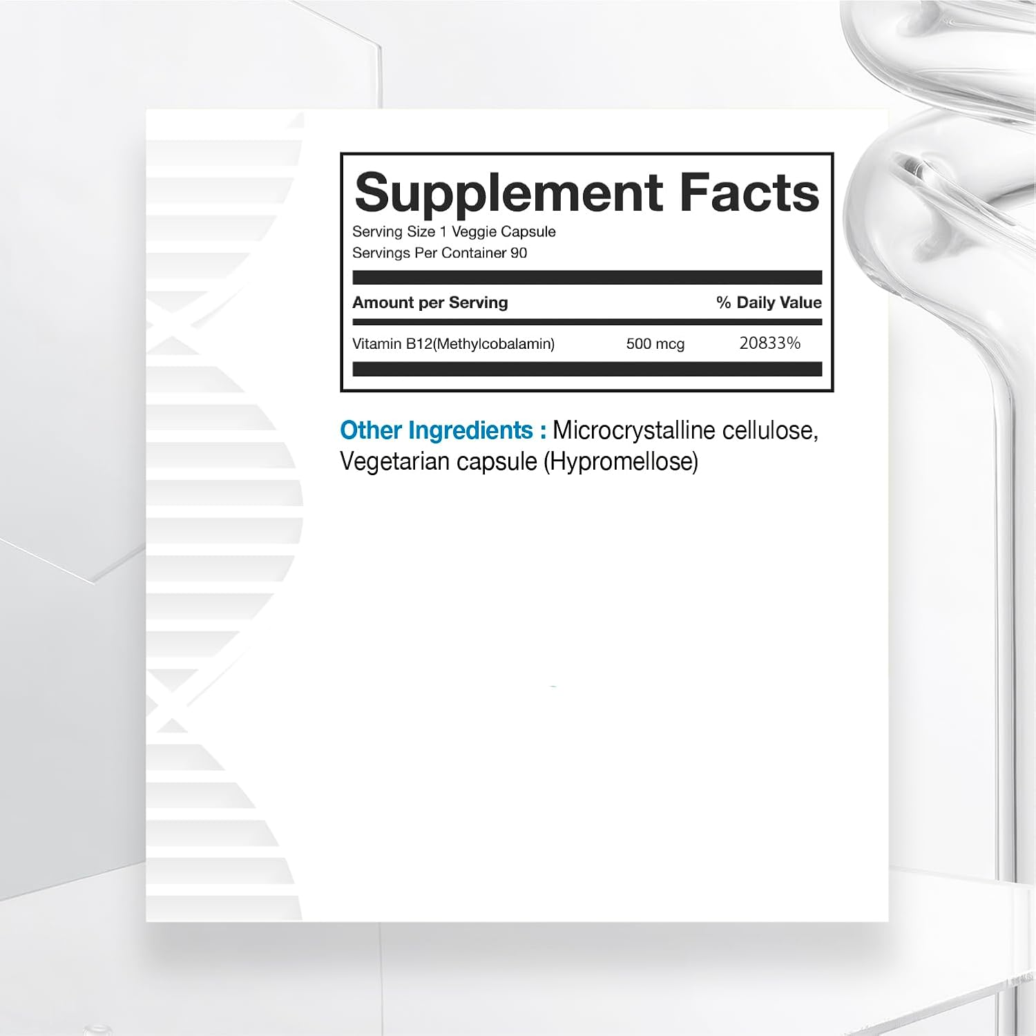 Biogenique Methylcobalamin Vitamin B12 Capsules - Supports Energy, Nervous System, Blood Cells & Methylation - Non-GMO, Gluten-Free Vitamin Supplement