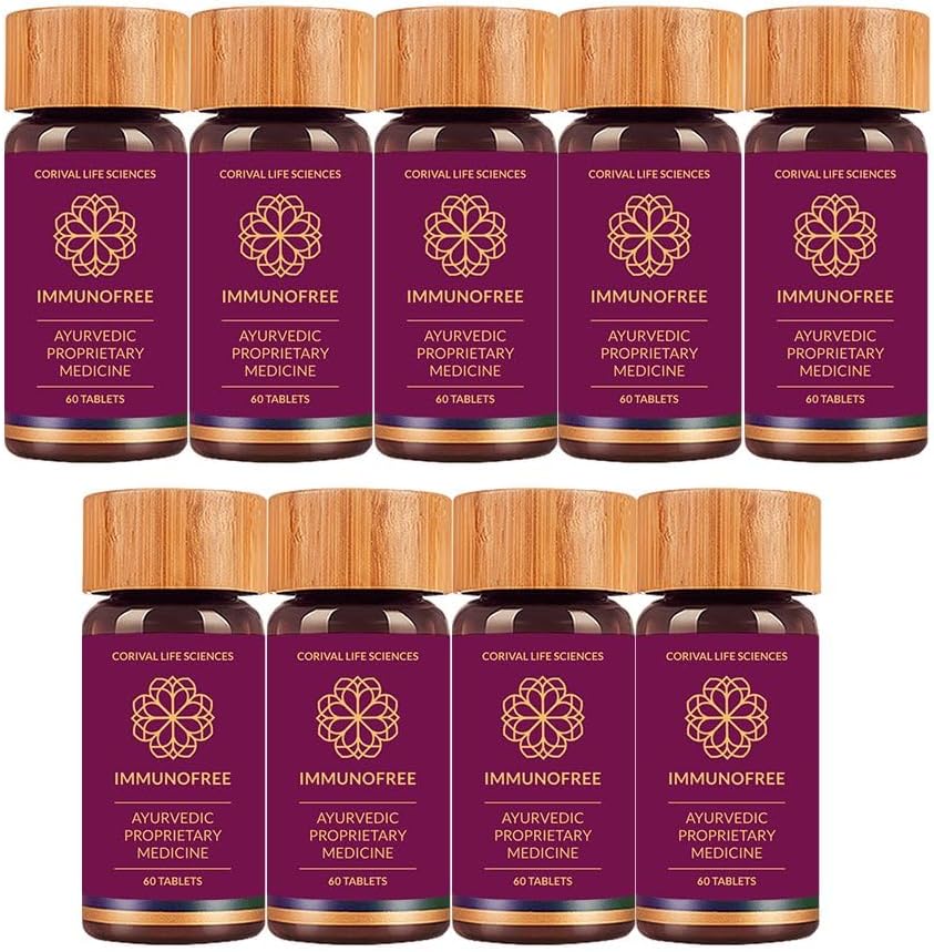 Biogetica Immunofree Herbal Supplement - Immune Support with Tulsi, Kalmegh, Yashtimadhu, Giloy - Vegan - 540 Tablets