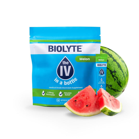 BIOLYTE IV Hydration Packets - Electrolyte Drink Mix for Dehydration Relief, Doctor-Developed Rehydration Formula with Sodium & Vitamins - Watermelon Flavor (16 Sticks)