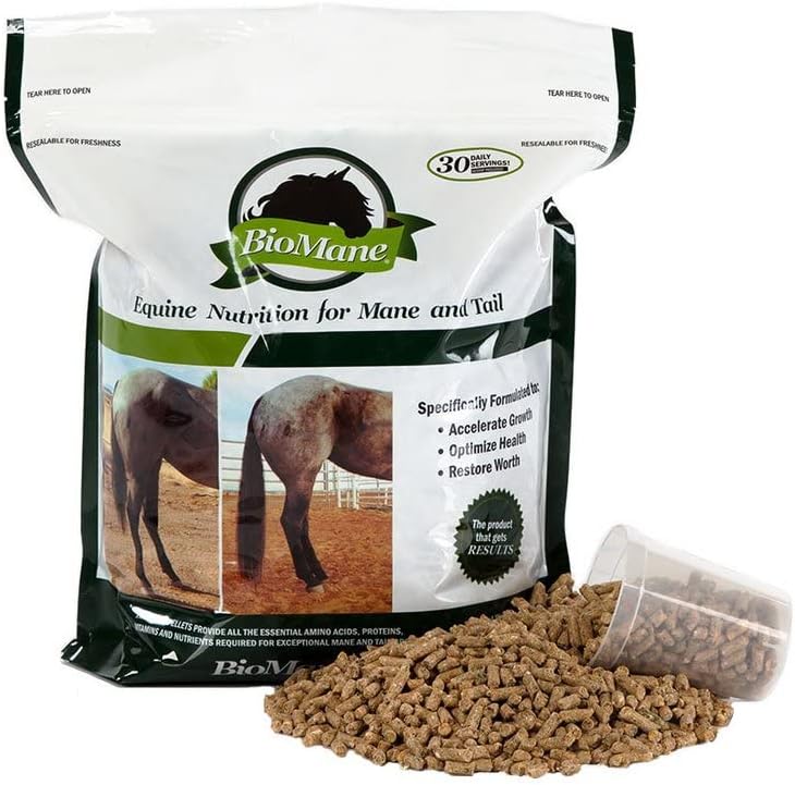 BioMane Hair Nutrition Supplement for Horses - 30 Day Supply in Resealable Packaging