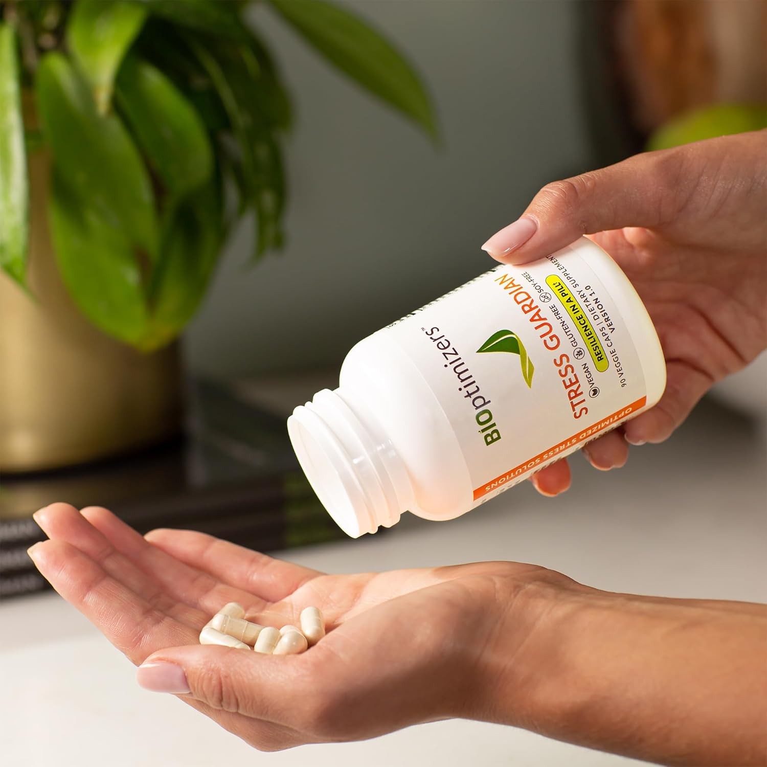 BiOptimizers Stress Guardian Capsules - Natural Stress Relief & Sleep Support - 90 Capsules