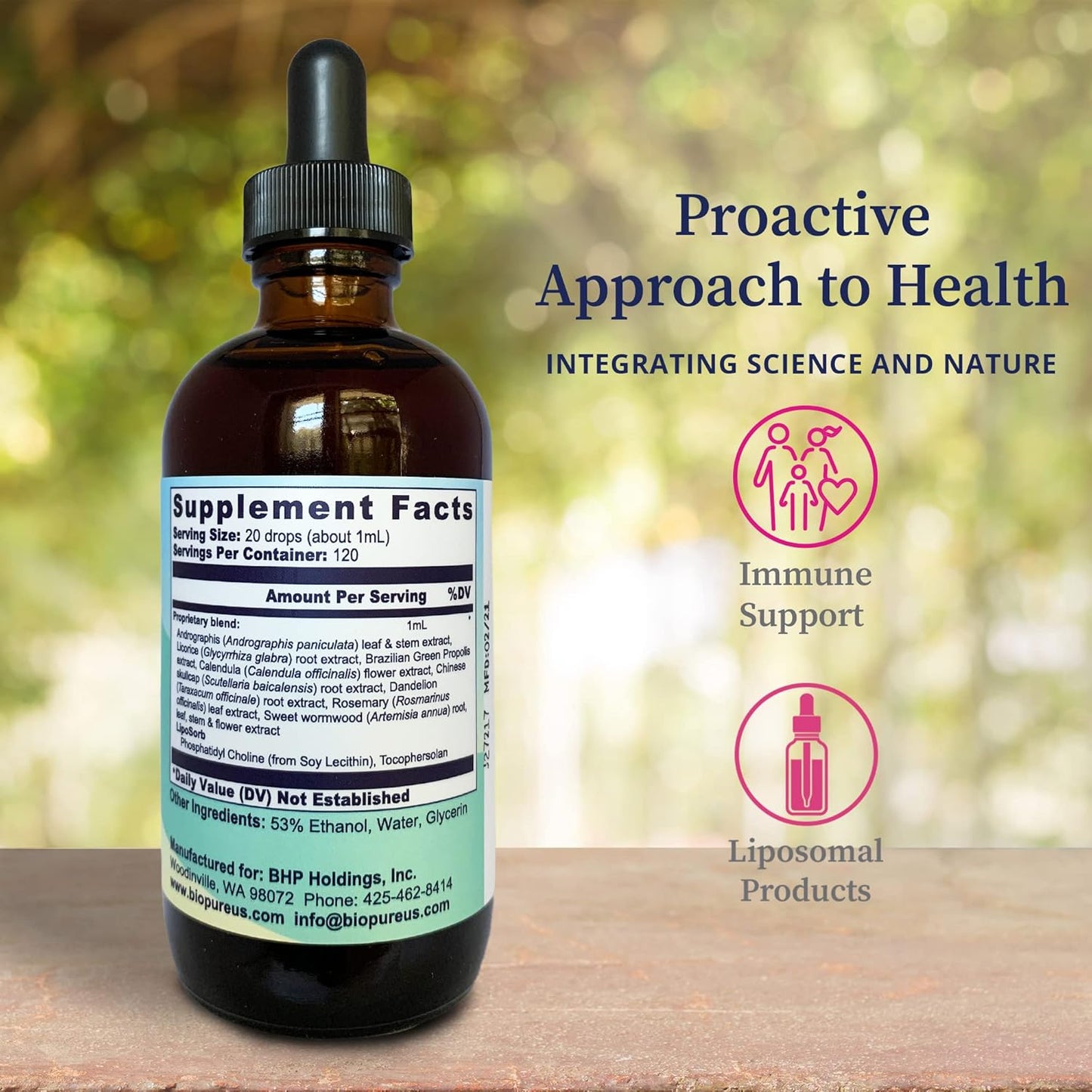 BioPure Vital-9 Liposomal Phospholipid - Herbal Extracts & Liposomes for Respiratory & Immune Support - 4 fl. oz.
