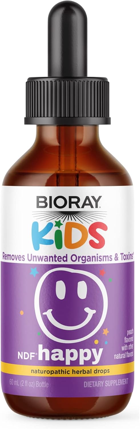 BIORAY Kids NDF Happy Peach 2 fl oz - Eliminates Irritability-Causing Organisms - 1-2 Month Supply