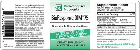 BioResponse DIM Capsules - 75mg, 120 Count - Nutrient Supplement