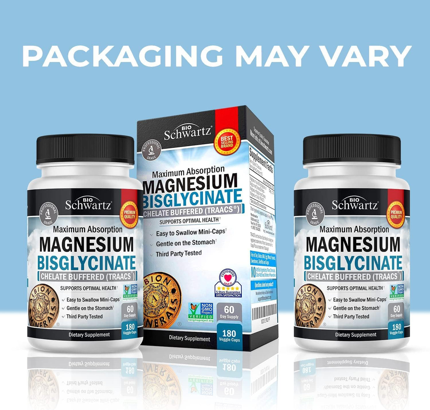 BioSchwartz High Strength Vitamin D3 5000 IU + Magnesium Bisglycinate Capsules Bundle
