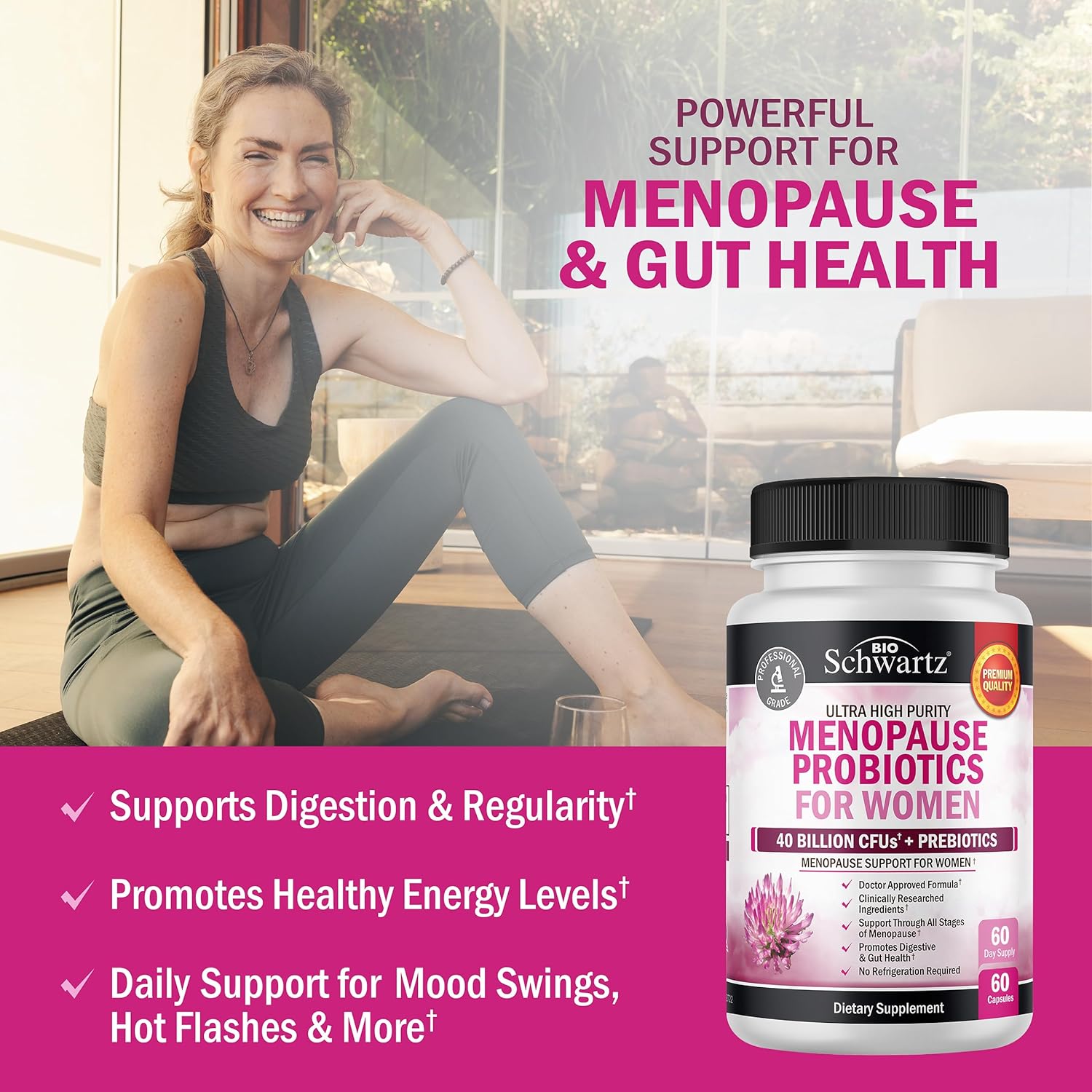 BioSchwartz Menopause Probiotic & Multivitamin Bundle - 2 Month Probiotic Supply + 1 Month Multivitamin Supply for Women 50+