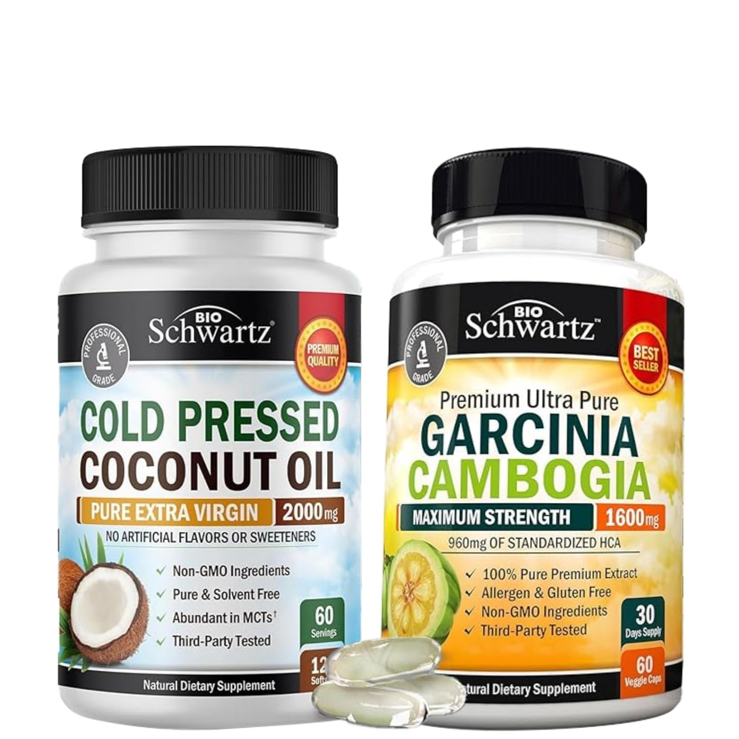 BioSchwartz Premium Garcinia Cambogia & MCT Coconut Oil Capsules Bundle (3 Months Supply)