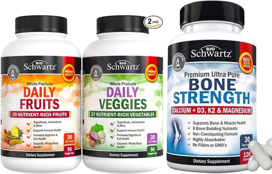 BioSchwartz Triple Strength Omega 3 Fish Oil & Glucosamine Chondroitin MSM Joint Support Combo Pack - 1 Month Supply