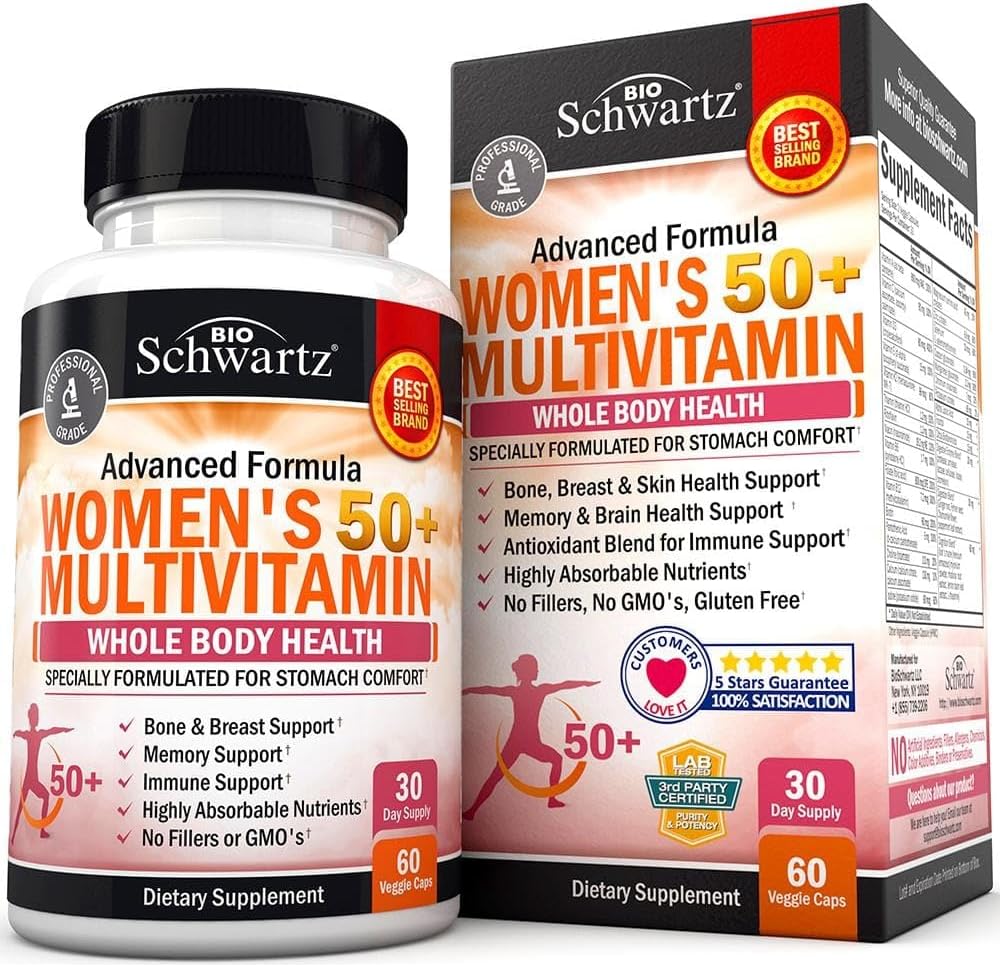 BioSchwartz Women's 50+ Daily Multivitamin & Bone Strength Mineral Supplement - 1 Month Supply