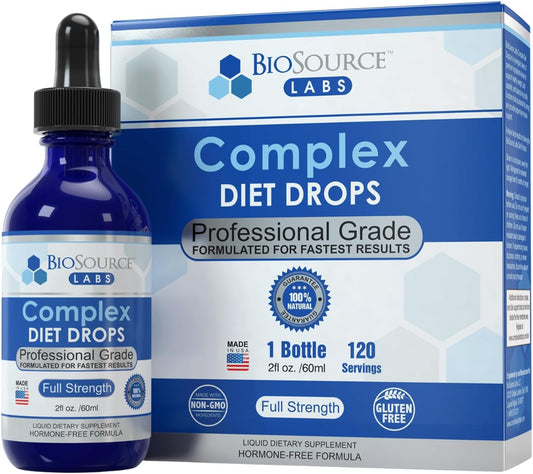 BioSource Labs Complex Diet Drops - Top Natural Weight Loss Solution for Men and Women - 1 Bottle, 30 Day Supply
