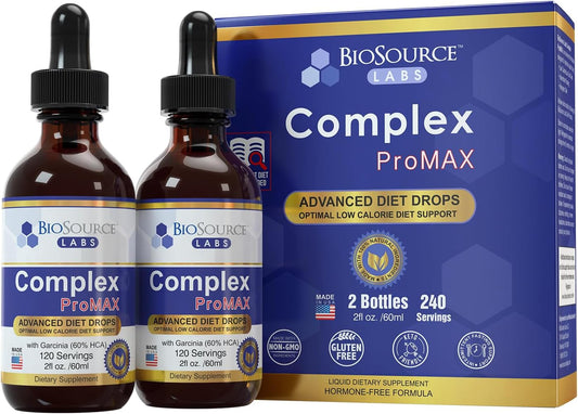 BioSource Labs Complex ProMAX Premium Diet Drops 2 oz - 60 Day Supply (Two Bottles)