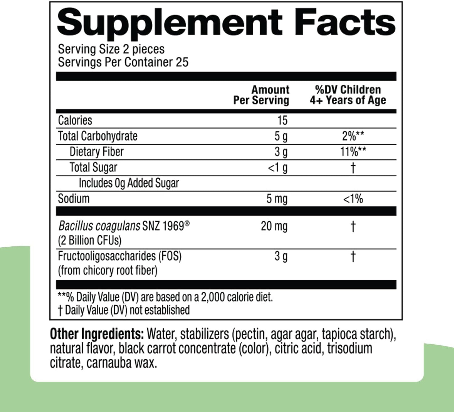 Biostime Kids Probiotic & Prebiotic Fiber Fruity Bites - 50 Count, 3g FOS for Digestive Health, No Sugar, Allergen-Free.