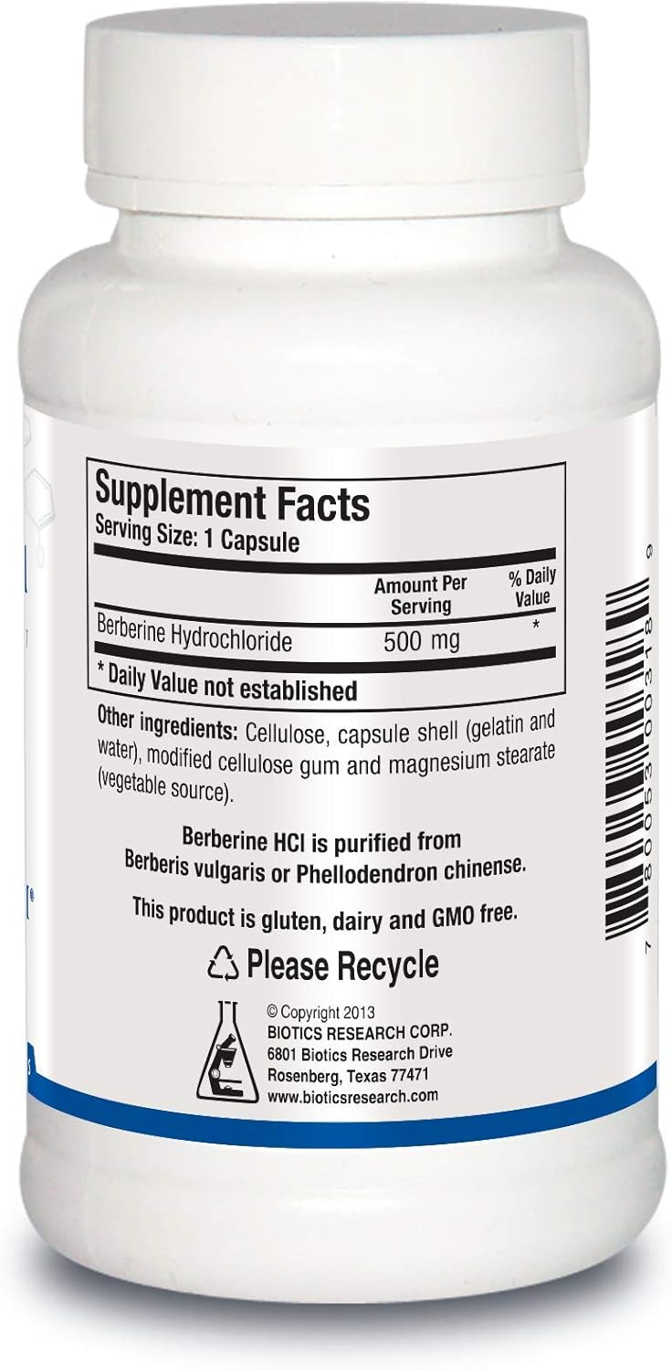 Biotics Research Berberine HCl Supplement for Heart Health, Immune System, GI, and Cholesterol - 90 Capsules
