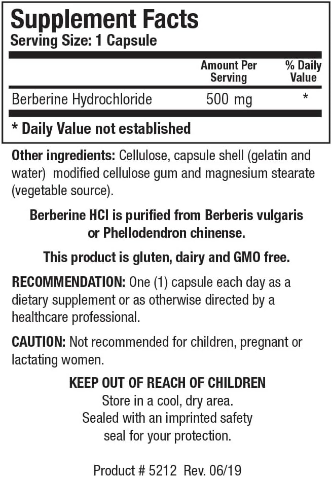 Biotics Research Berberine HCl Supplement for Heart Health, Immune System, GI, and Cholesterol - 90 Capsules