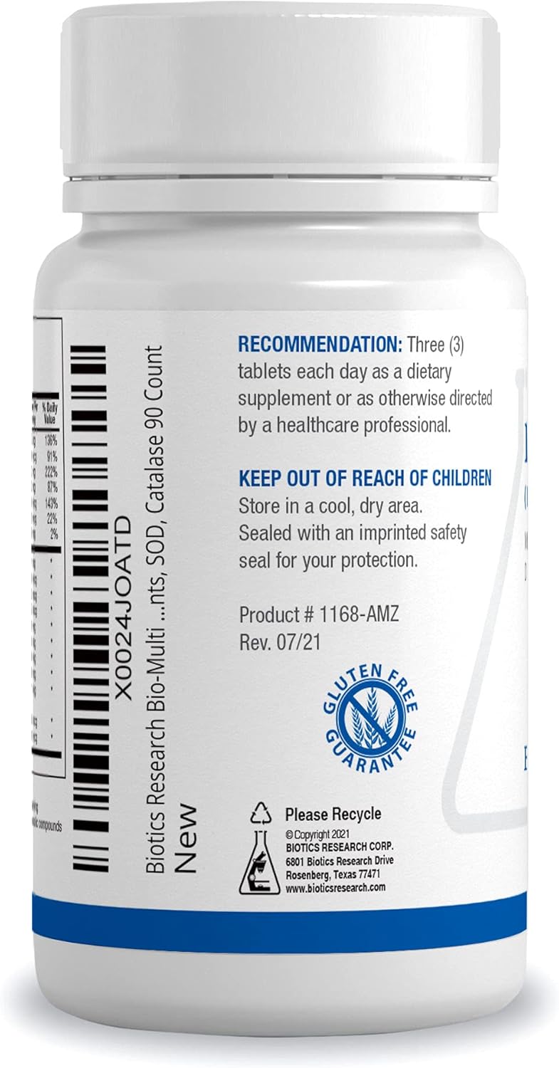 Biotics Research Bio Multi Plus Iron-Free Multivitamin with Chelated Minerals and Emulsified Vitamins - 90 Tabs