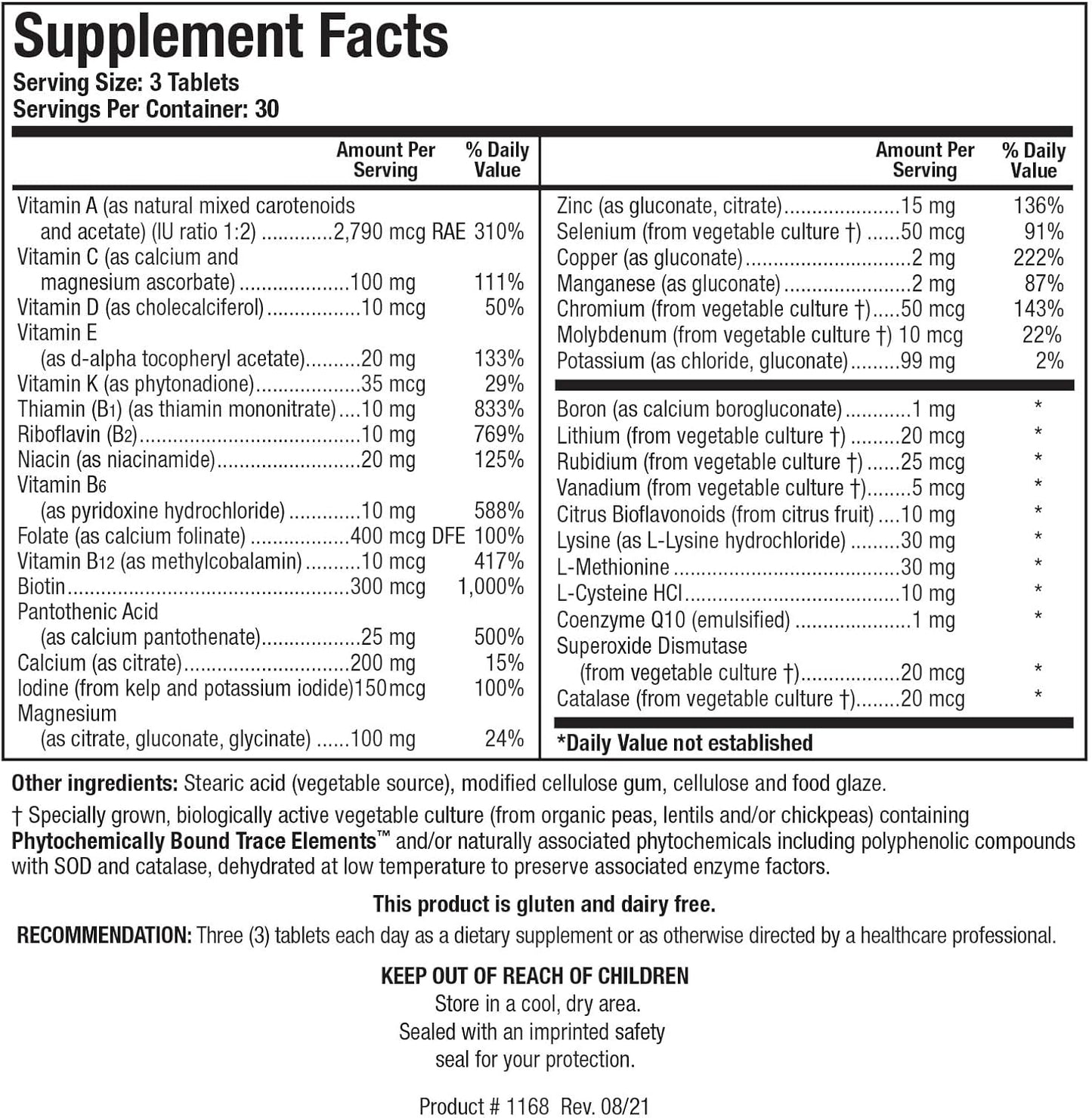 Biotics Research Bio Multi Plus Iron-Free Multivitamin with Chelated Minerals and Emulsified Vitamins - 90 Tabs