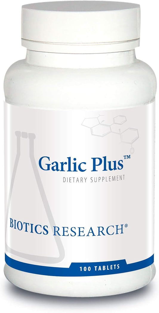 Biotics Research Garlic Plus Tablets - Cardiovascular & Immune Support with Vitamin C & Chlorophyllins