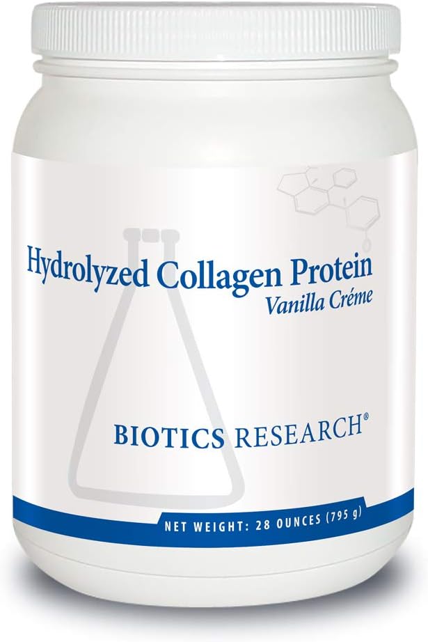 Biotics Research Hydrolyzed Collagen Protein Powder - Vanilla Crème Flavor, 21g Protein, Non-GMO, Gluten-Free, 28 oz