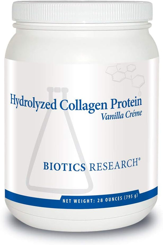 Biotics Research Hydrolyzed Collagen Protein Powder - Vanilla Crème Flavor, 21g Protein, Non-GMO, Gluten-Free, 28 oz