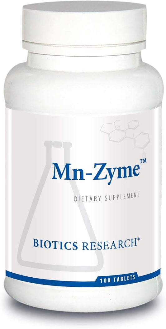 Biotics Research Mn Zyme 100 Tablets: Manganese Trace Mineral Antioxidant for Metabolism, Cholesterol, Bone & Cartilage