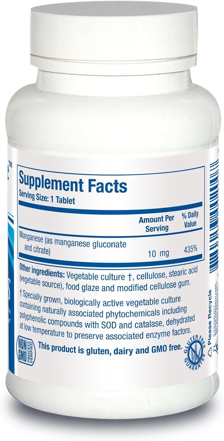 Biotics Research Mn Zyme 100 Tablets: Manganese Trace Mineral Antioxidant for Metabolism, Cholesterol, Bone & Cartilage