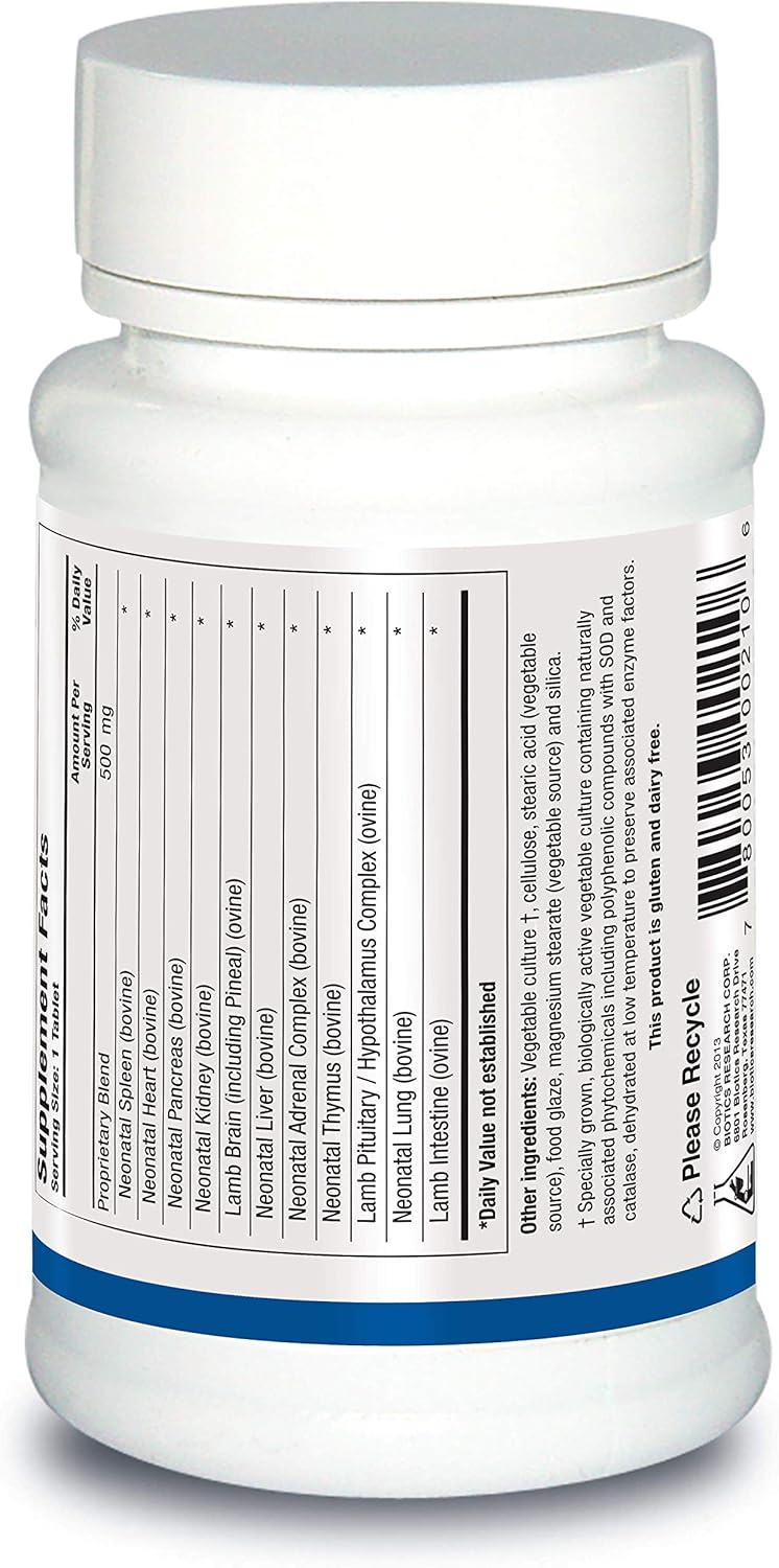 Biotics Research Neonatal Multi-Gland™ 60Tabs, Broad Spectrum Therapy with Mixed Organs and Glandular Concentrates
