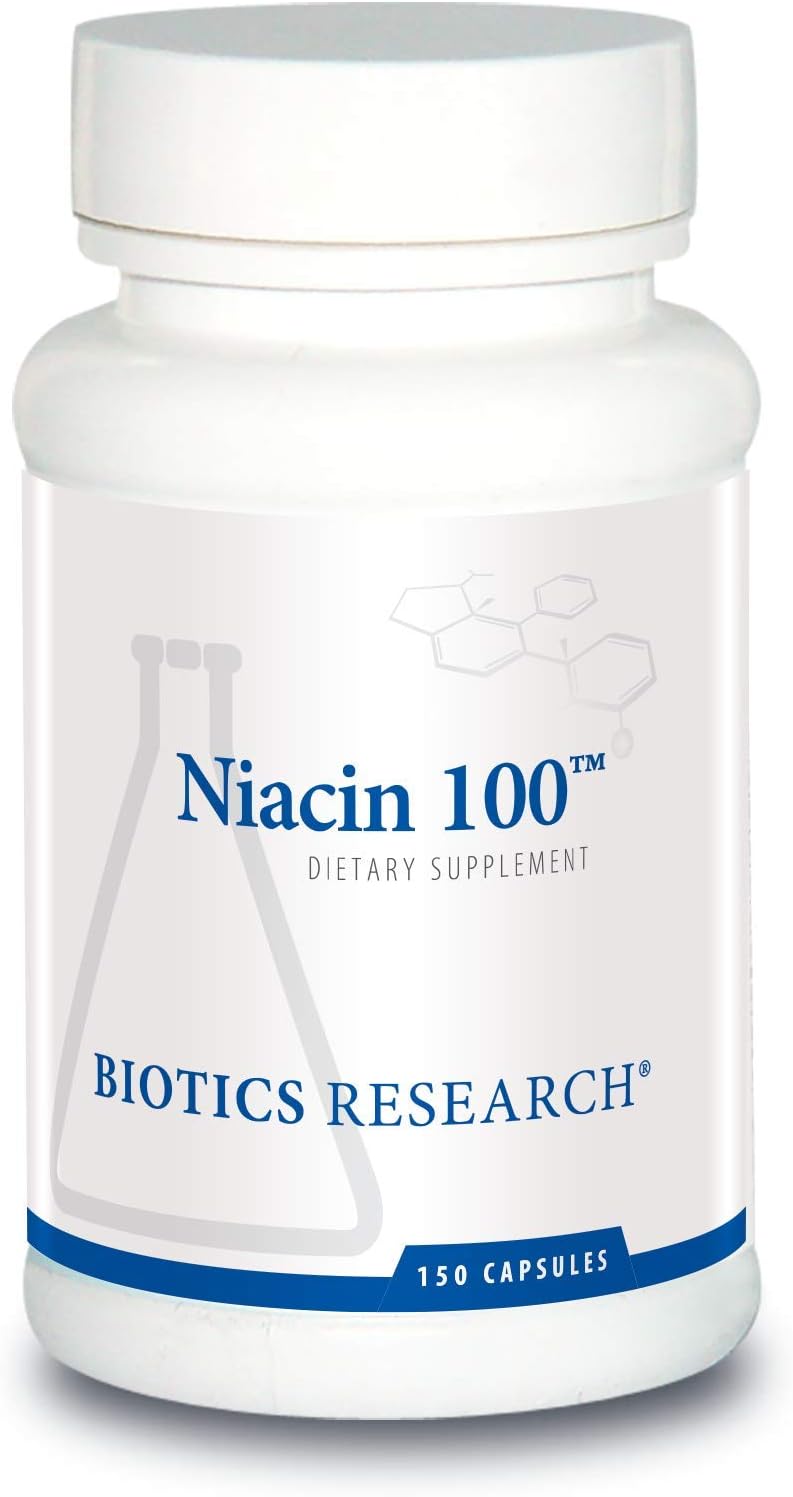 Biotics Research Niacin 100 - Vitamin B3 Supplement for Cardiovascular Health - 150 Capsules
