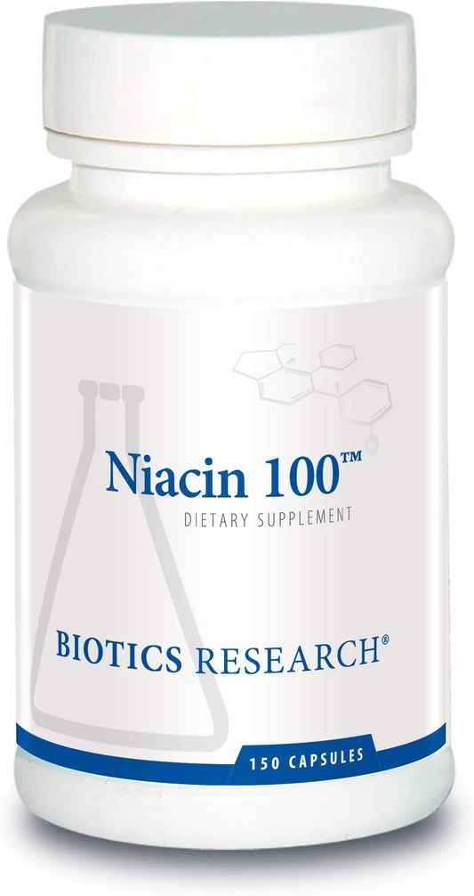 Biotics Research Niacin 100 - Vitamin B3 Supplement for Cardiovascular Health - 150 Capsules