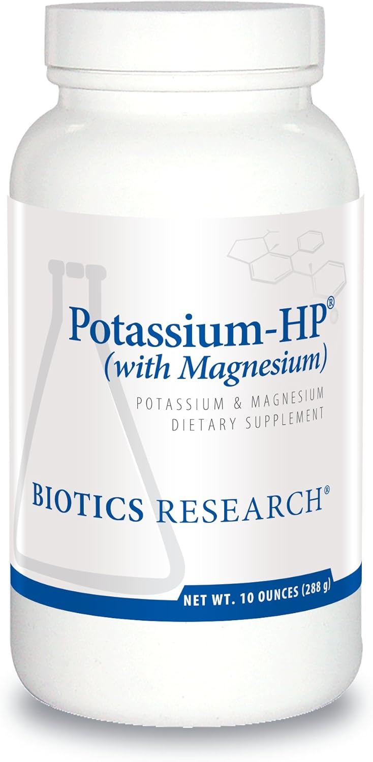 Biotics Research Potassium HP Powdered Formula with Magnesium - Electrolyte Supplement for Cardiovascular & Bone Health - 10 Ounces