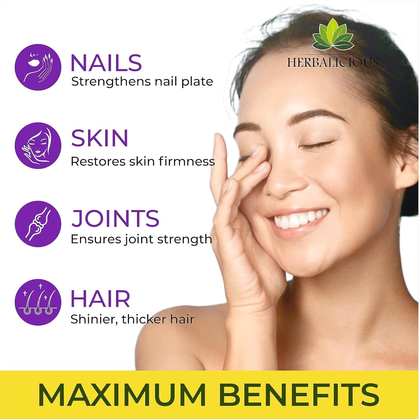 Biotin 10000 mcg Vitamins with Collagen, Keratin & Saw Palmetto - Hair Skin Nails Supplement - Made in USA - 120 Capsules