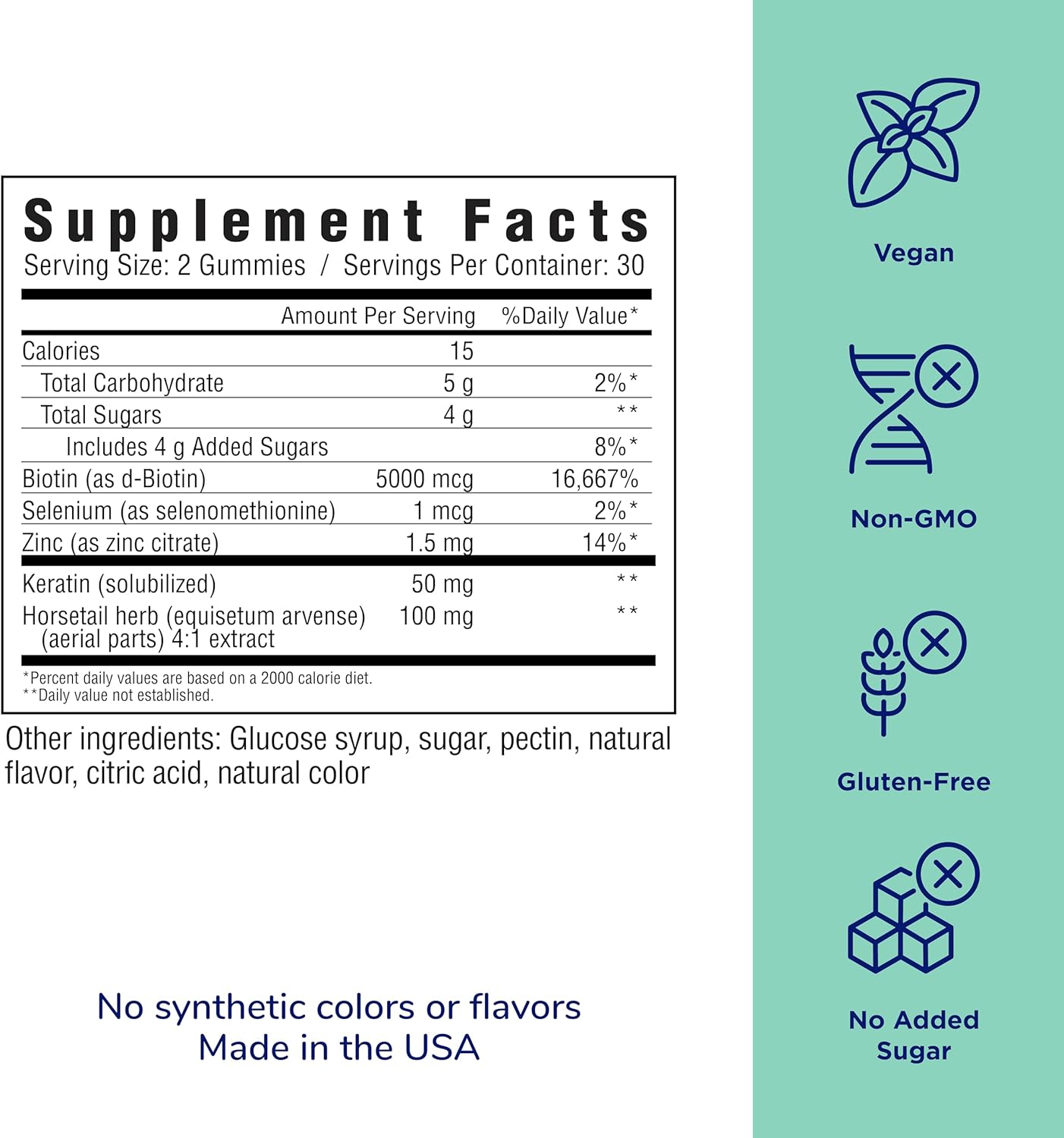 Biotin and Keratin Hair Gummies for Fuller, Thicker Hair - Berry Flavor, 60 Count