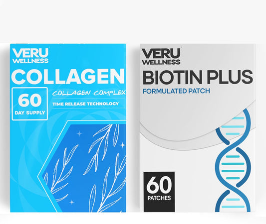 Biotin Collagen Hair Skin Nail Patches - Self-Adhesive Time Release Topical Patch (60 Day Supply)